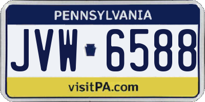 PA license plate JVW6588