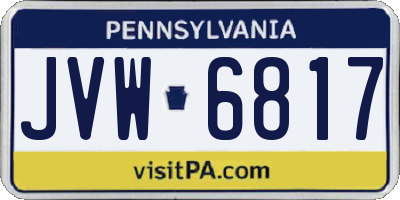 PA license plate JVW6817