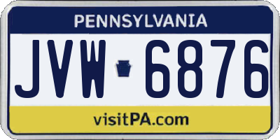 PA license plate JVW6876