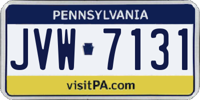 PA license plate JVW7131