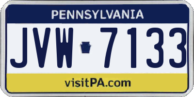 PA license plate JVW7133