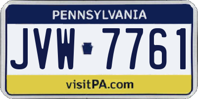 PA license plate JVW7761