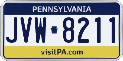 PA license plate JVW8211