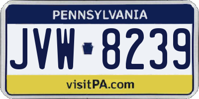 PA license plate JVW8239