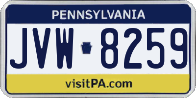 PA license plate JVW8259