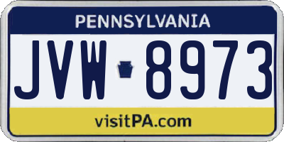 PA license plate JVW8973