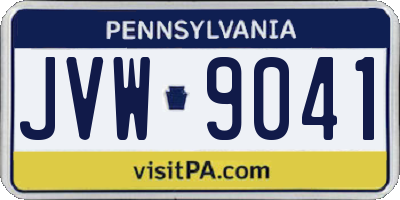 PA license plate JVW9041