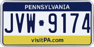PA license plate JVW9174