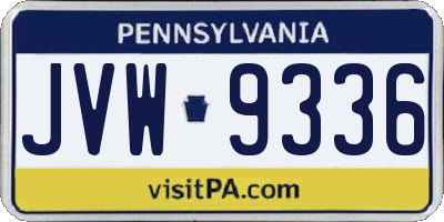 PA license plate JVW9336