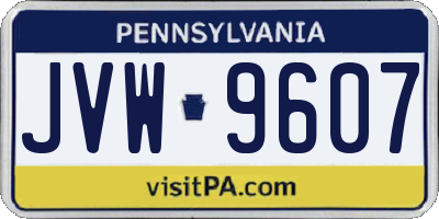 PA license plate JVW9607