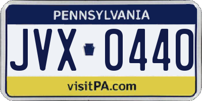 PA license plate JVX0440