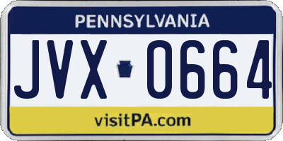 PA license plate JVX0664