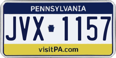 PA license plate JVX1157