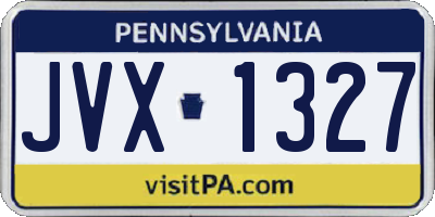 PA license plate JVX1327