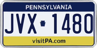 PA license plate JVX1480