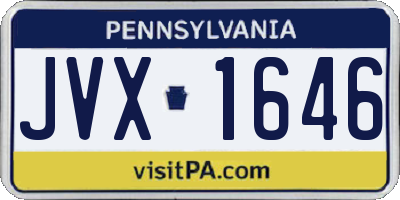 PA license plate JVX1646