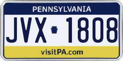PA license plate JVX1808
