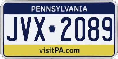 PA license plate JVX2089