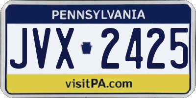 PA license plate JVX2425