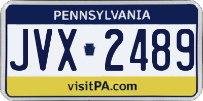 PA license plate JVX2489
