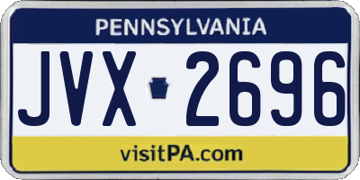 PA license plate JVX2696