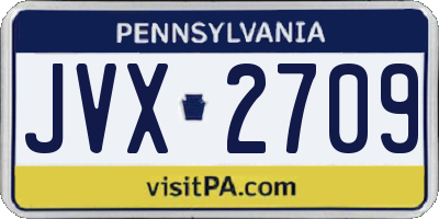 PA license plate JVX2709