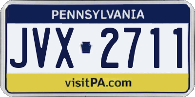 PA license plate JVX2711
