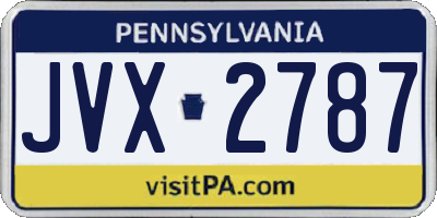 PA license plate JVX2787