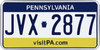 PA license plate JVX2877
