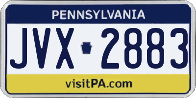 PA license plate JVX2883