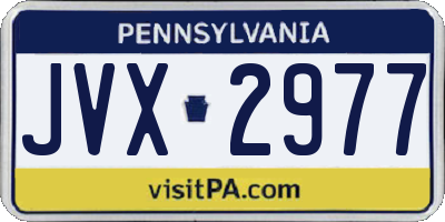 PA license plate JVX2977