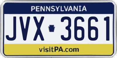 PA license plate JVX3661