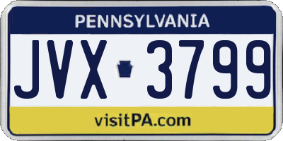 PA license plate JVX3799