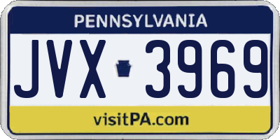 PA license plate JVX3969