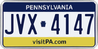PA license plate JVX4147