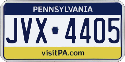 PA license plate JVX4405