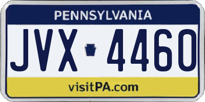 PA license plate JVX4460