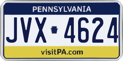 PA license plate JVX4624