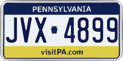 PA license plate JVX4899