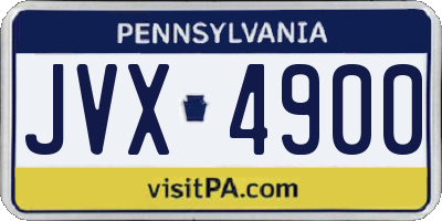 PA license plate JVX4900