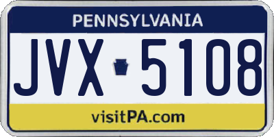 PA license plate JVX5108