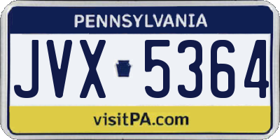 PA license plate JVX5364