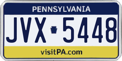 PA license plate JVX5448
