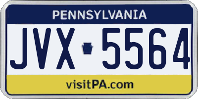 PA license plate JVX5564