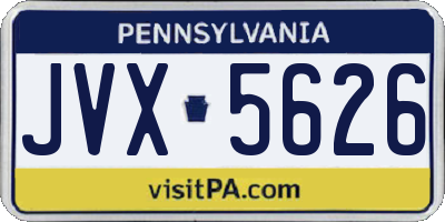 PA license plate JVX5626