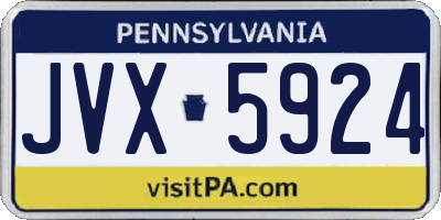 PA license plate JVX5924