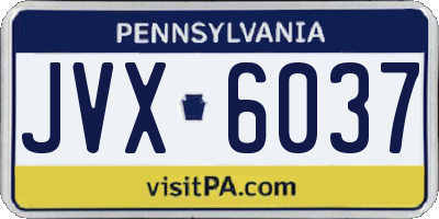 PA license plate JVX6037