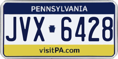 PA license plate JVX6428