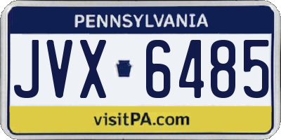 PA license plate JVX6485