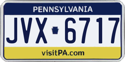 PA license plate JVX6717